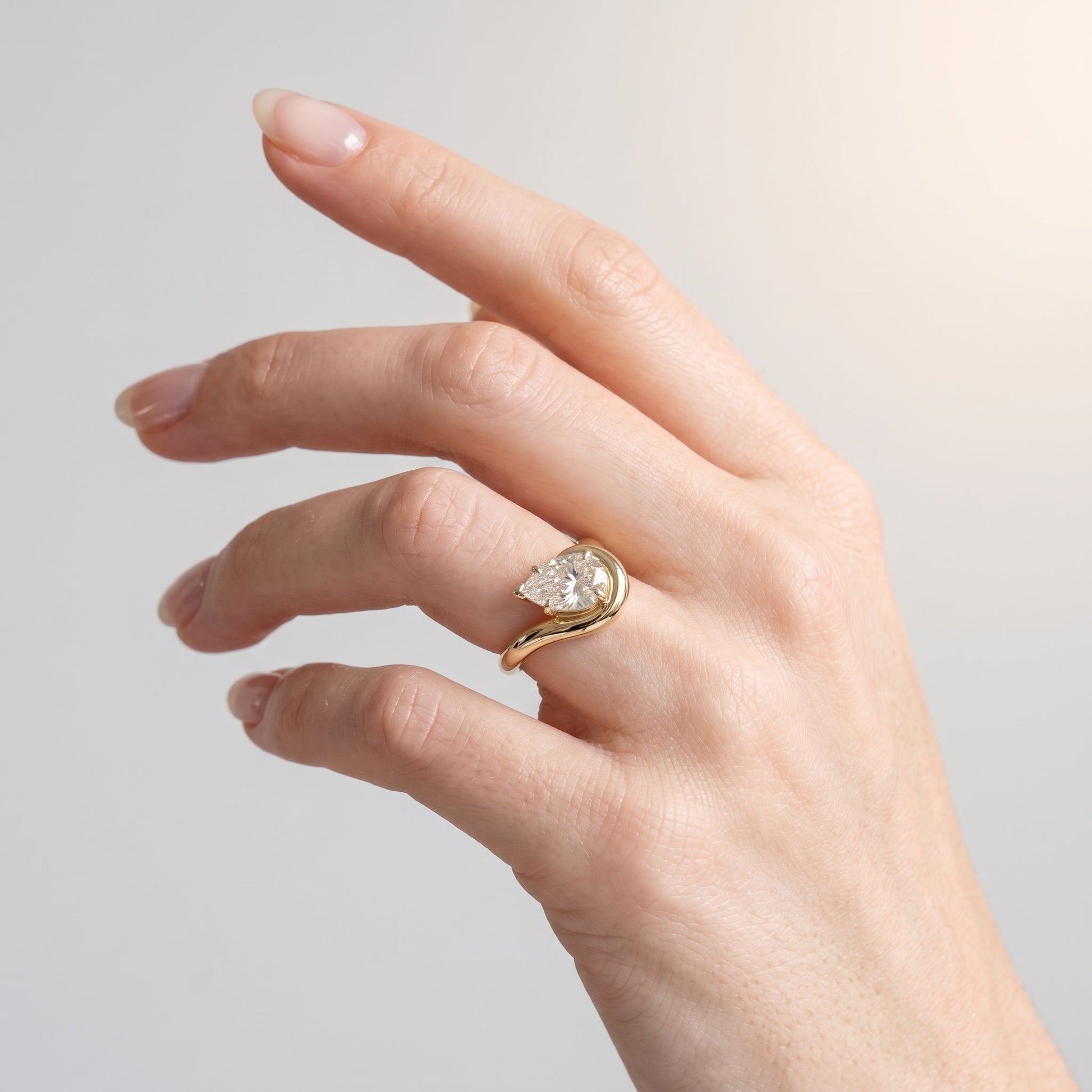 Marquise Swirl Solitaire Engagement Ring – 1 CT Lab Grown Diamond