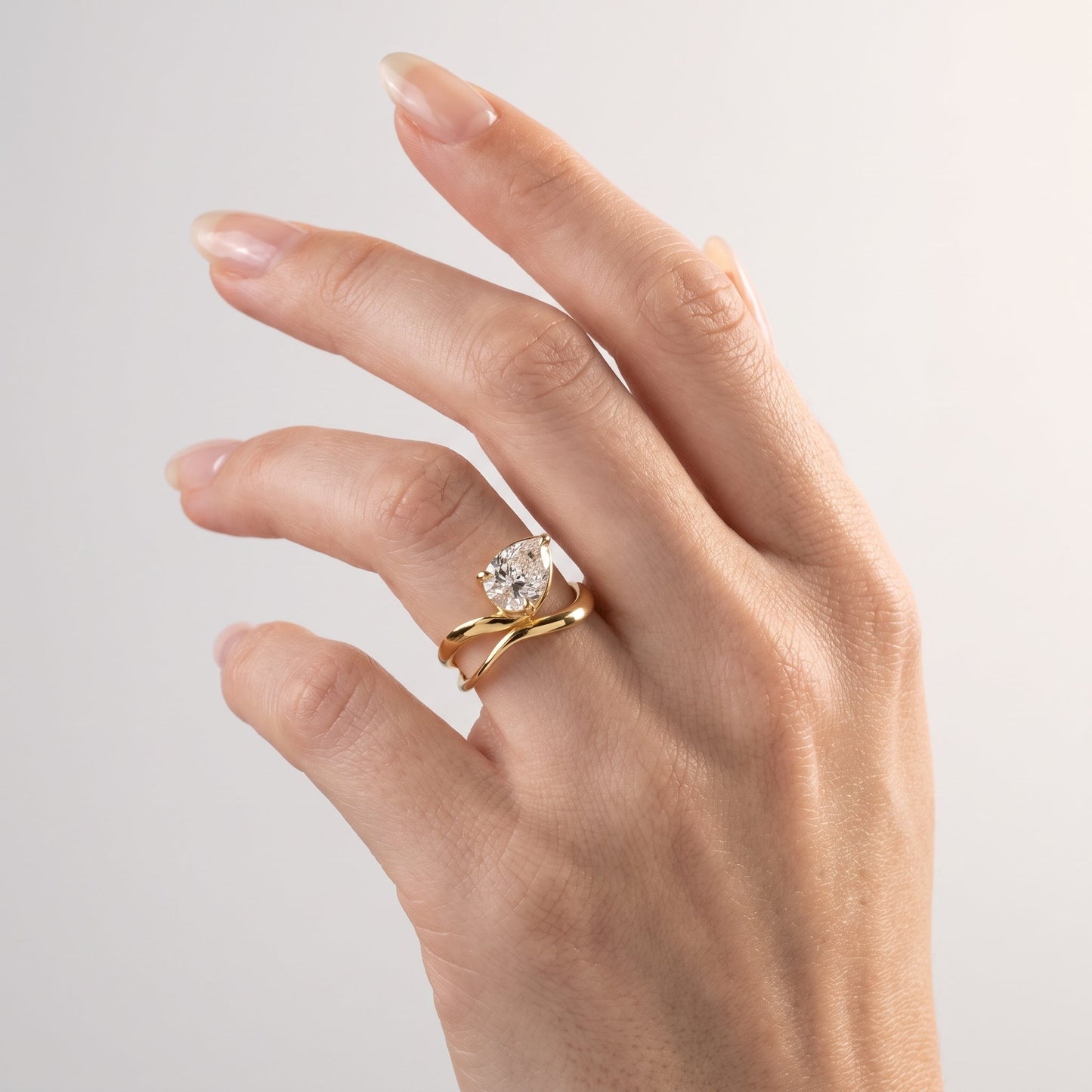 Marquise Swirl Solitaire Engagement Ring – 1 CT Lab Grown Diamond