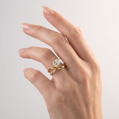 Marquise Swirl Solitaire Engagement Ring – 1 CT Lab Grown Diamond