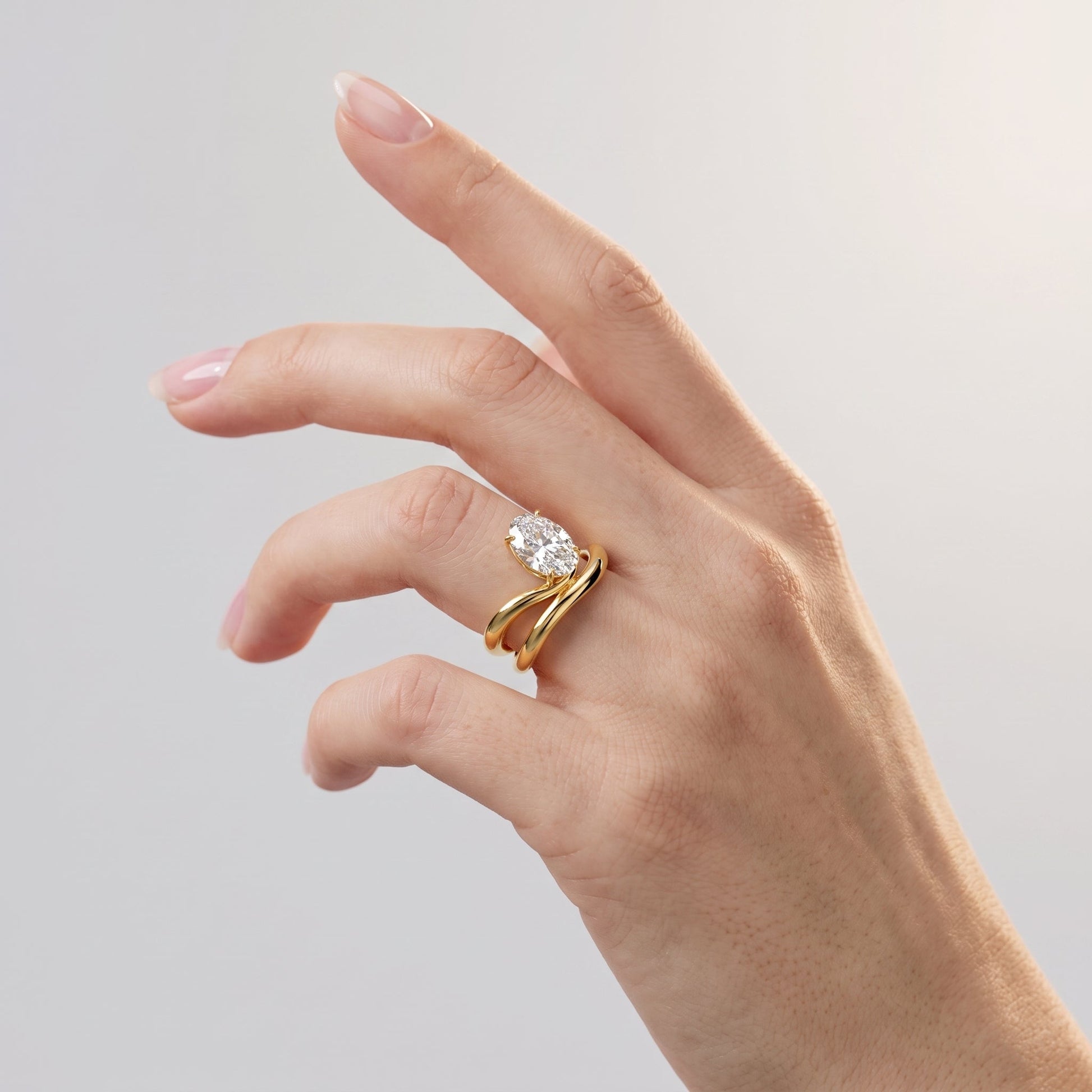 Marquise Swirl Solitaire Engagement Ring – 1 CT Lab Grown Diamond