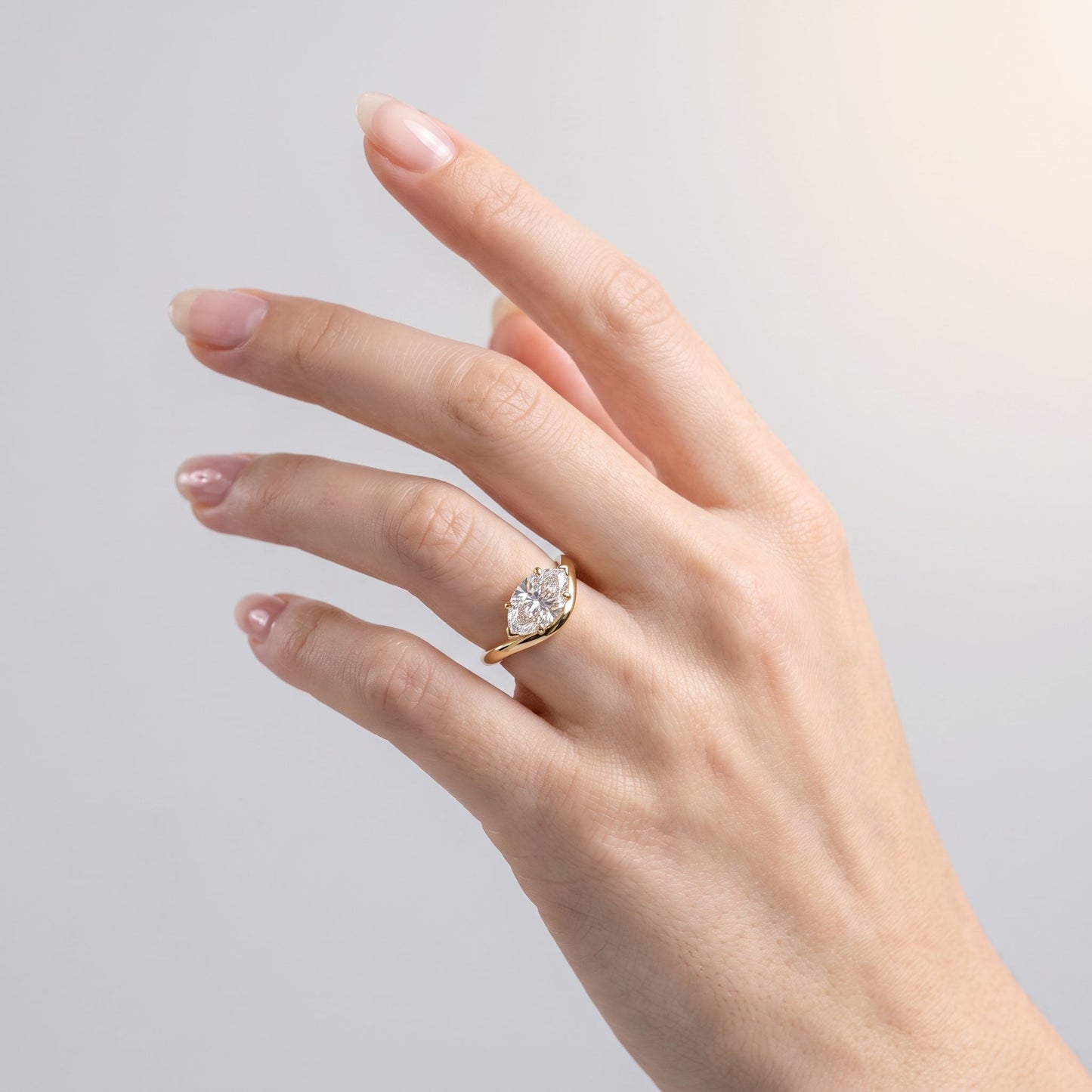Marquise Swirl Solitaire Engagement Ring – 1 CT Lab Grown Diamond