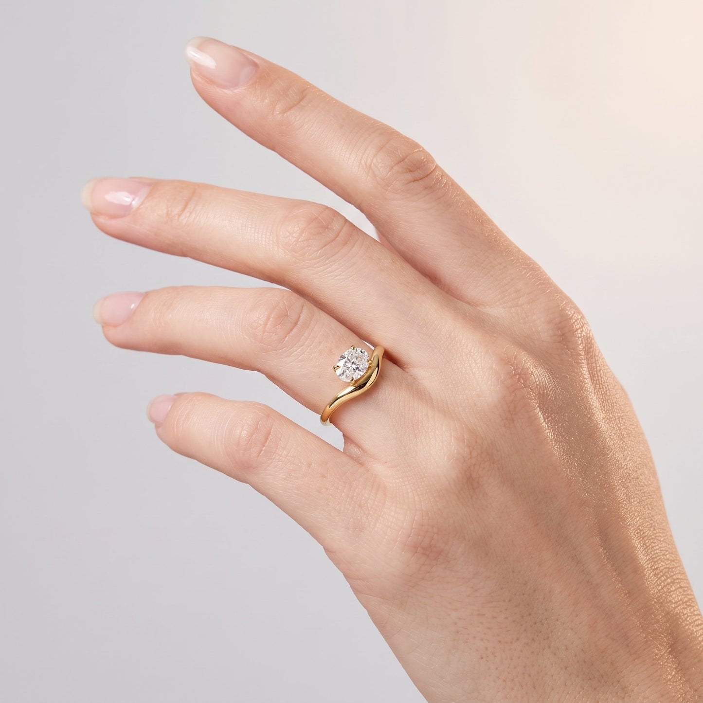 Marquise Swirl Solitaire Engagement Ring – 1 CT Lab Grown Diamond