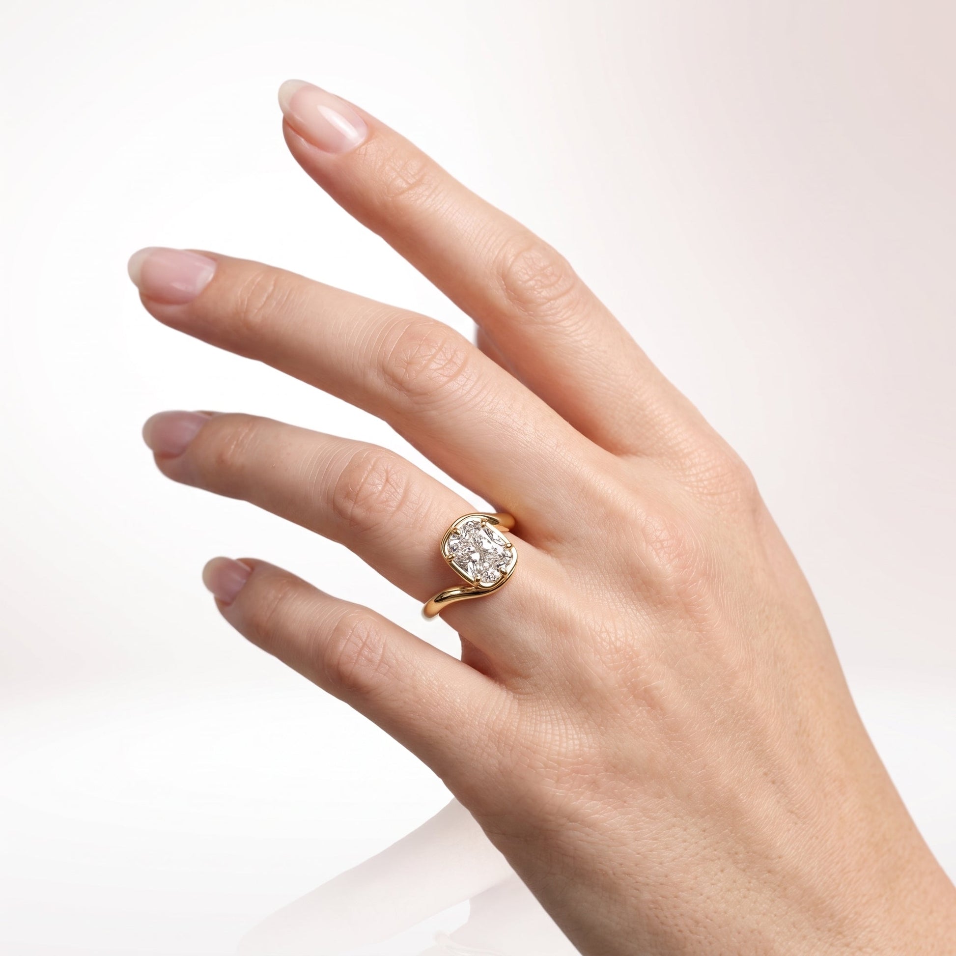 Marquise Swirl Solitaire Engagement Ring – 1 CT Lab Grown Diamond
