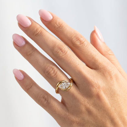 Marquise Solitaire Engagement Ring – 1.5 CT Lab Grown Diamond