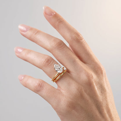 Marquise Swirl Solitaire Engagement Ring – 1 CT Lab Grown Diamond
