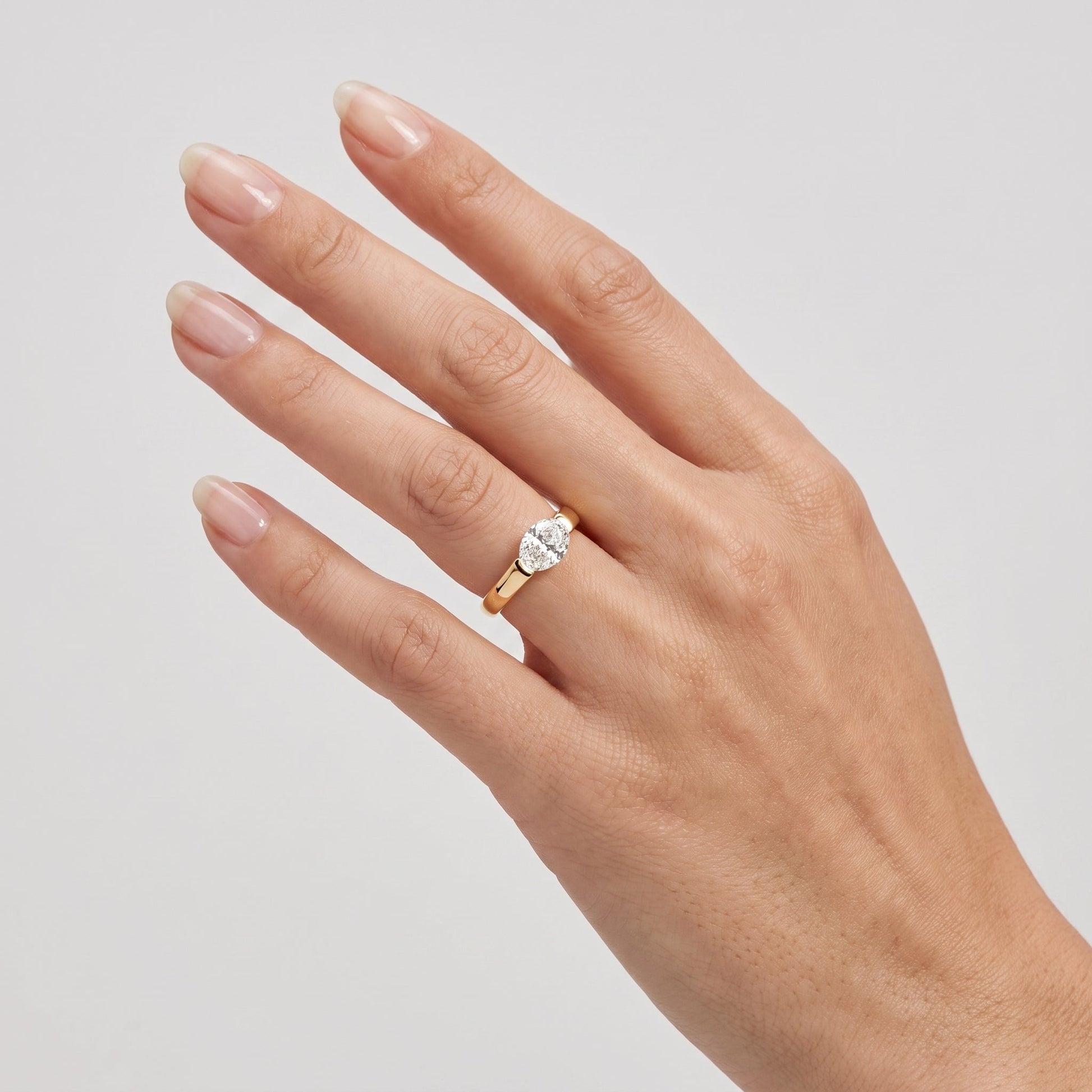 Marquise Swirl Solitaire Engagement Ring – 1 CT Lab Grown Diamond