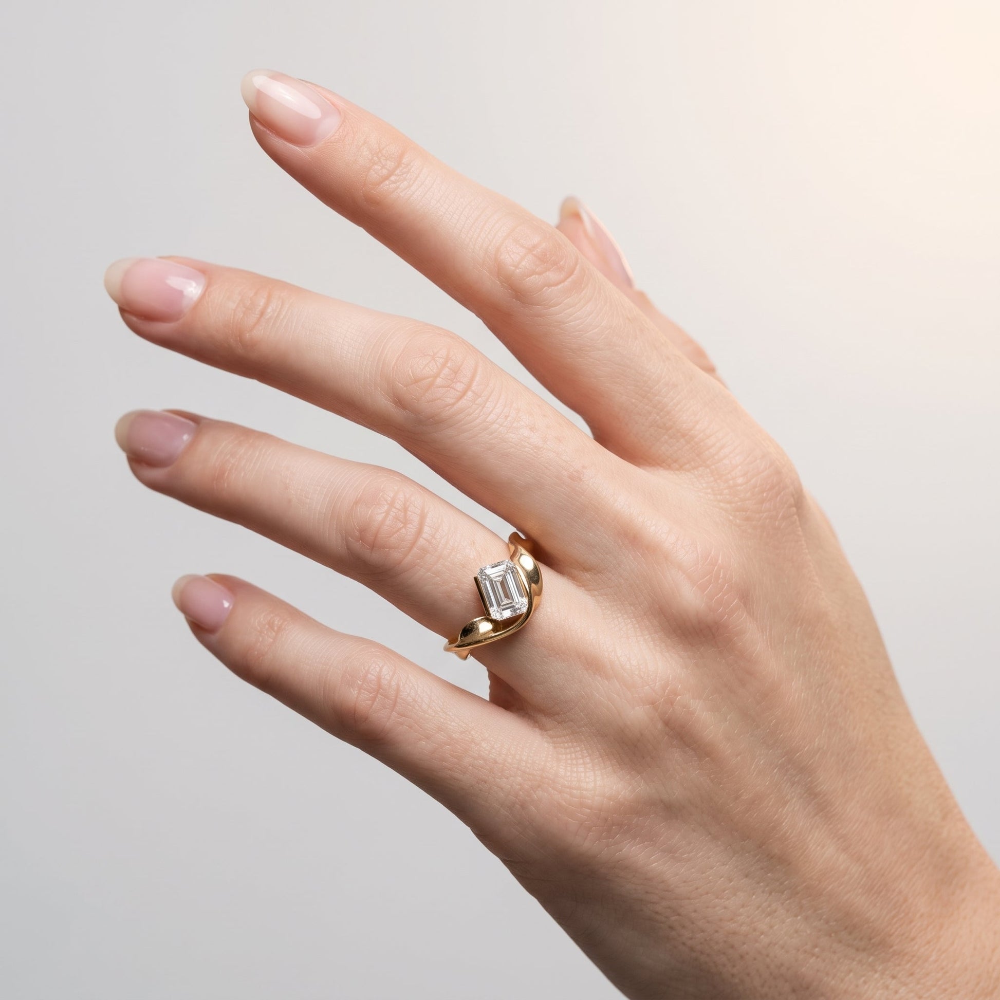 Marquise Swirl Solitaire Engagement Ring – 1 CT Lab Grown Diamond