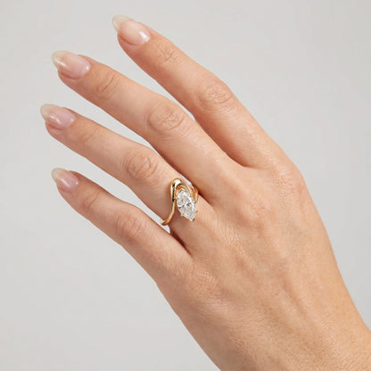 Marquise Swirl Solitaire Engagement Ring – 1 CT Lab Grown Diamond