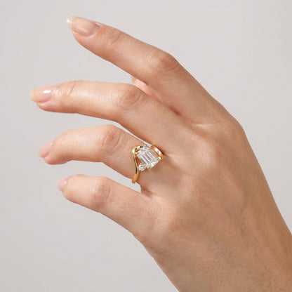 Marquise Swirl Solitaire Engagement Ring – 1 CT Lab Grown Diamond