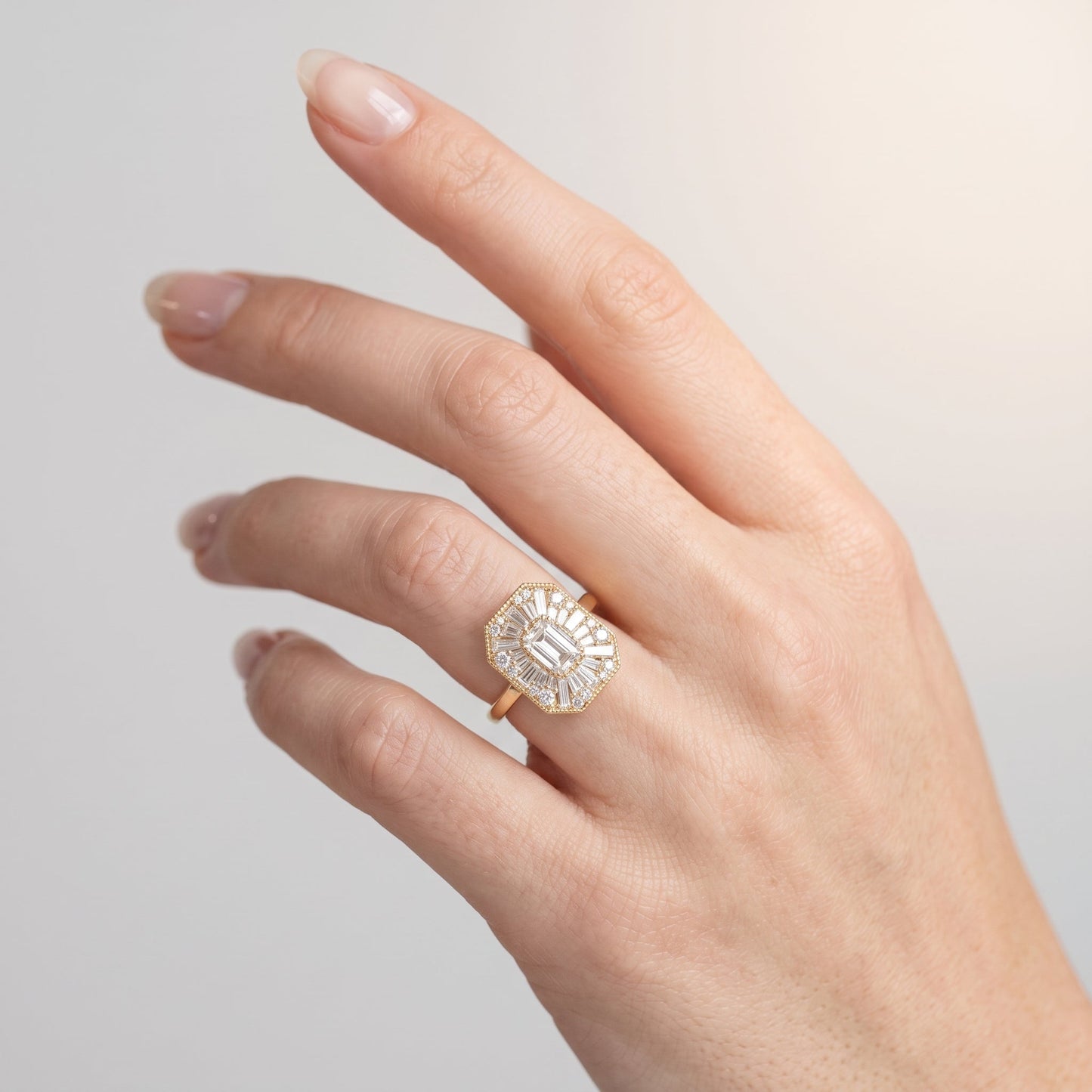 Marquise Swirl Solitaire Engagement Ring – 1 CT Lab Grown Diamond