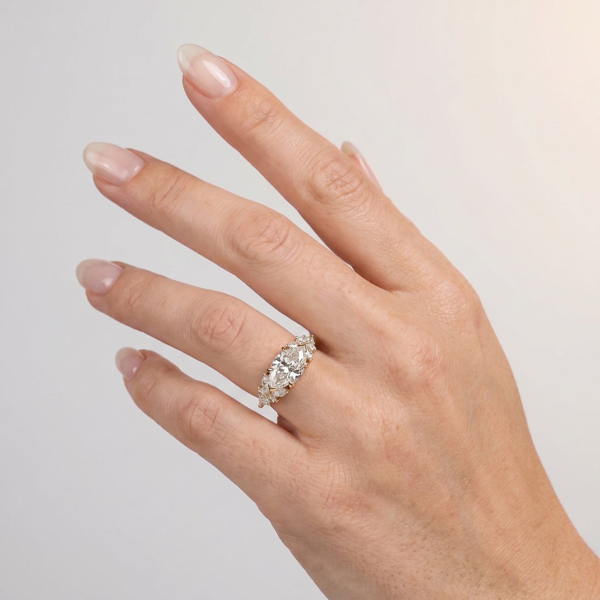 Marquise Swirl Solitaire Engagement Ring – 1 CT Lab Grown Diamond