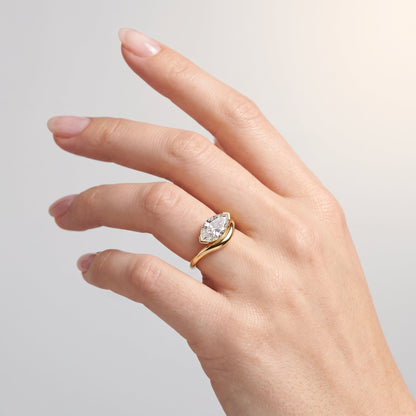 Marquise Swirl Solitaire Engagement Ring – 1 CT Lab Grown Diamond