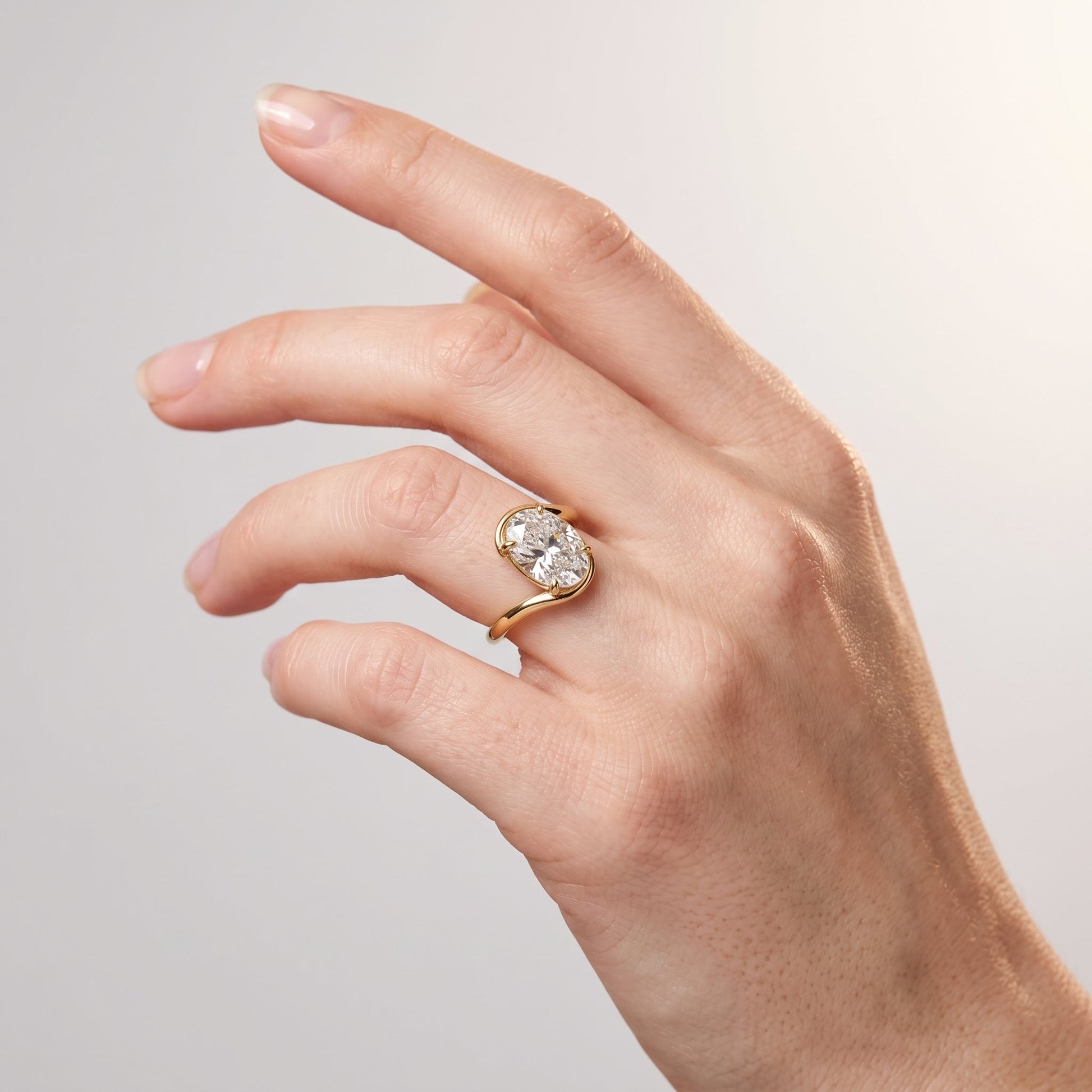 Marquise Swirl Solitaire Engagement Ring – 1 CT Lab Grown Diamond