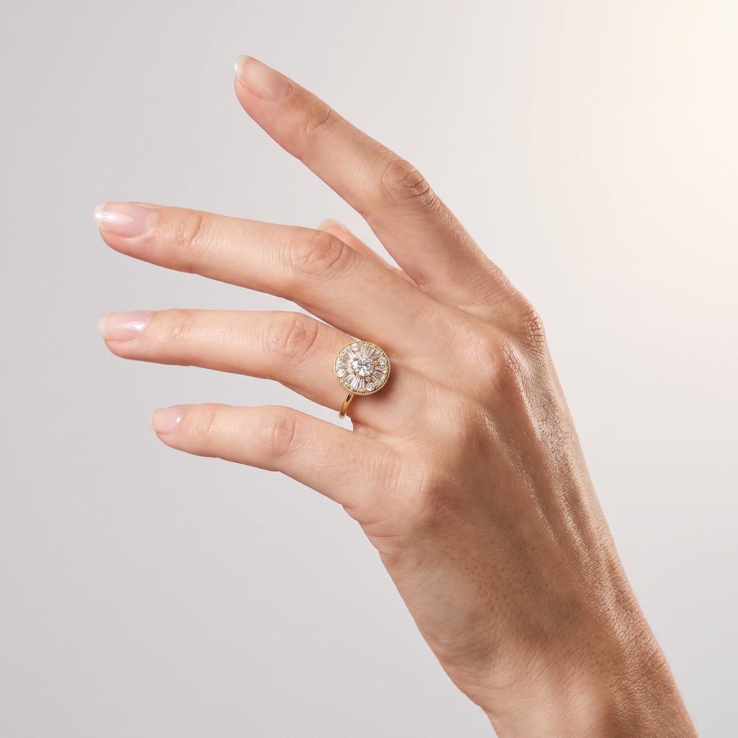 Marquise Swirl Solitaire Engagement Ring – 1 CT Lab Grown Diamond