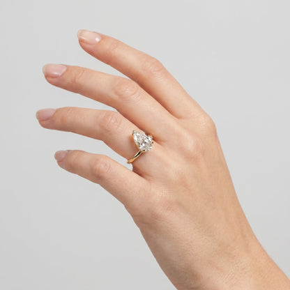 Marquise Swirl Solitaire Engagement Ring – 1 CT Lab Grown Diamond