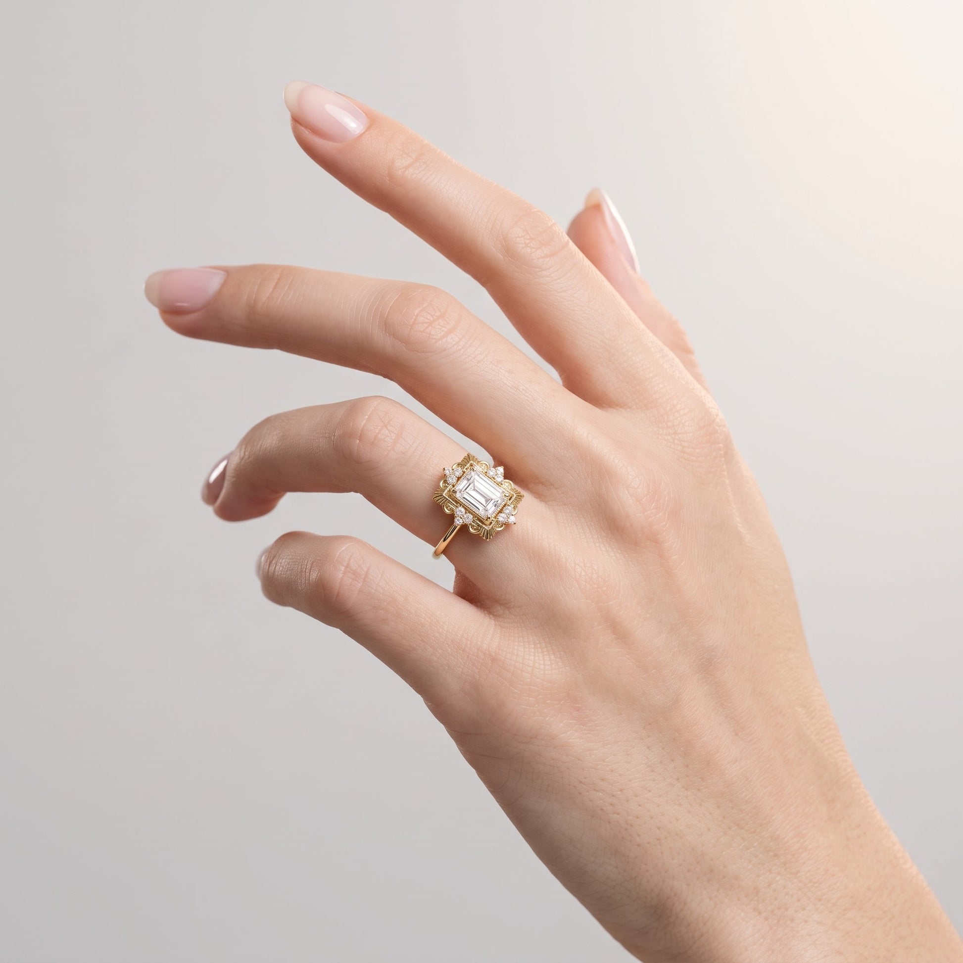 Marquise Swirl Solitaire Engagement Ring – 1 CT Lab Grown Diamond