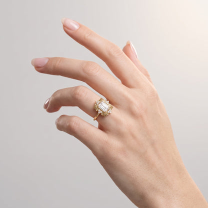 Marquise Swirl Solitaire Engagement Ring – 1 CT Lab Grown Diamond