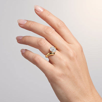 Marquise Swirl Solitaire Engagement Ring – 1 CT Lab Grown Diamond