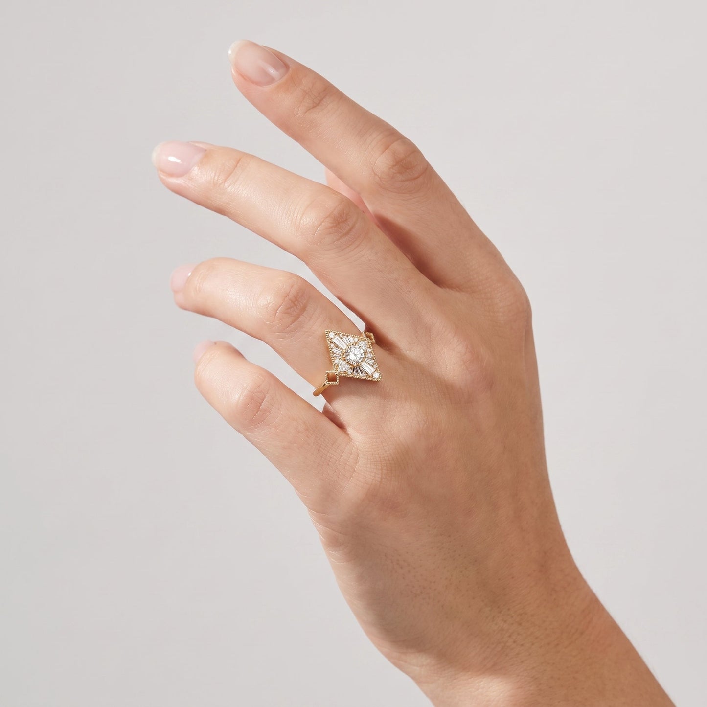 Marquise Swirl Solitaire Engagement Ring – 1 CT Lab Grown Diamond