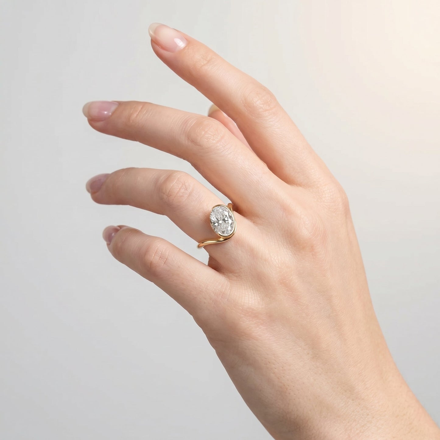 Marquise Swirl Solitaire Engagement Ring – 1 CT Lab Grown Diamond