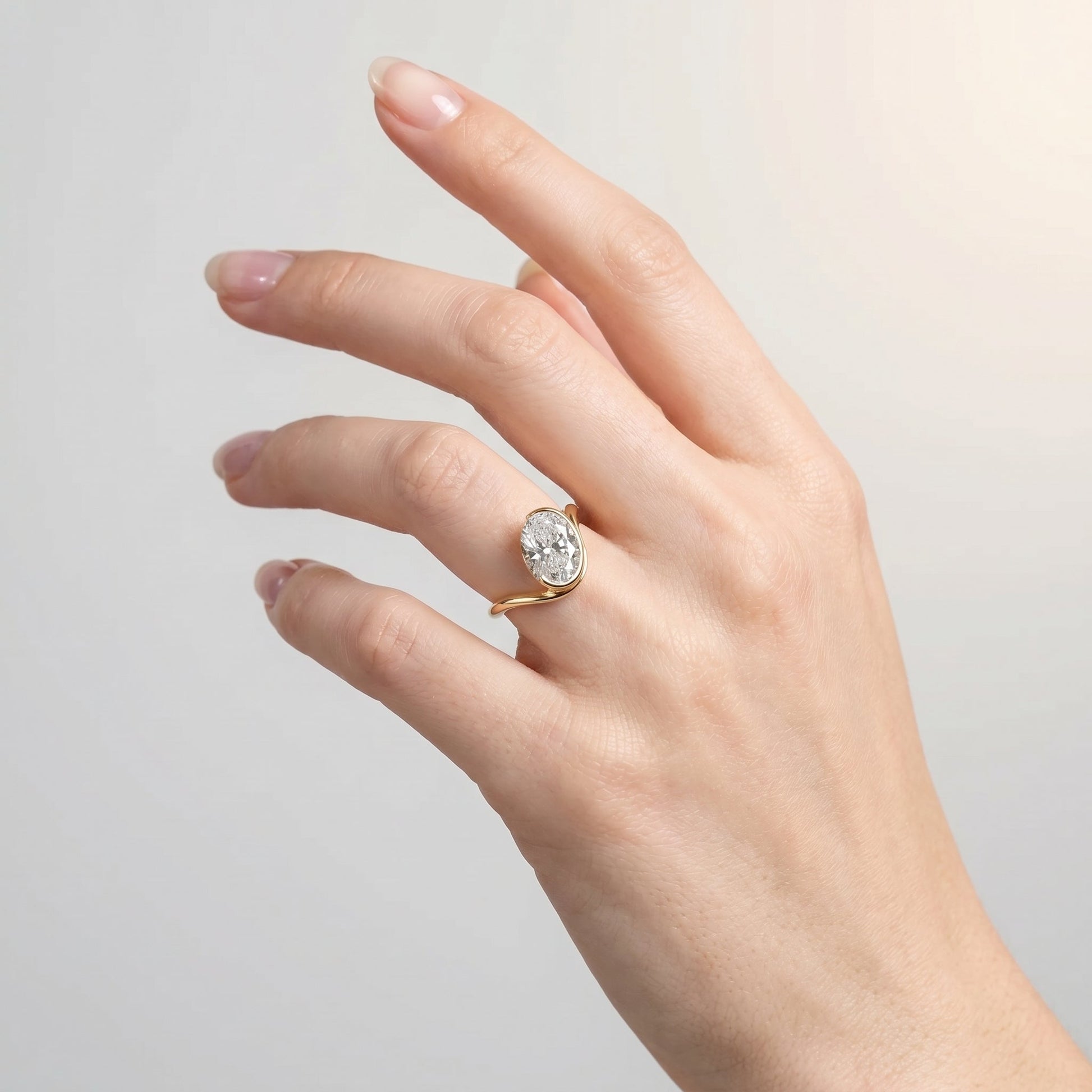 Marquise Swirl Solitaire Engagement Ring – 1 CT Lab Grown Diamond