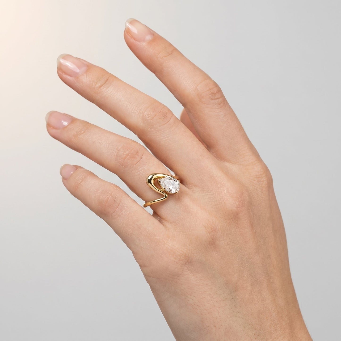 Marquise Swirl Solitaire Engagement Ring – 1 CT Lab Grown Diamond
