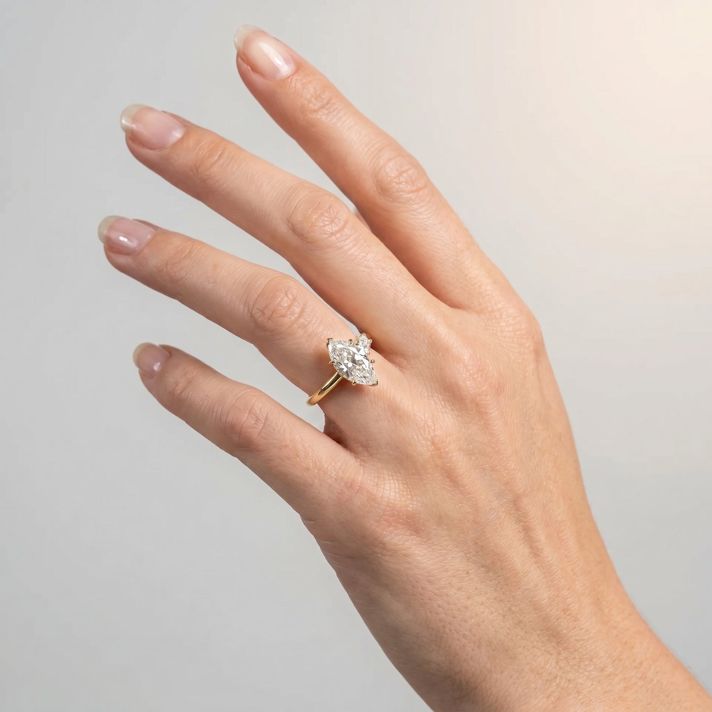 Marquise Swirl Solitaire Engagement Ring – 1 CT Lab Grown Diamond