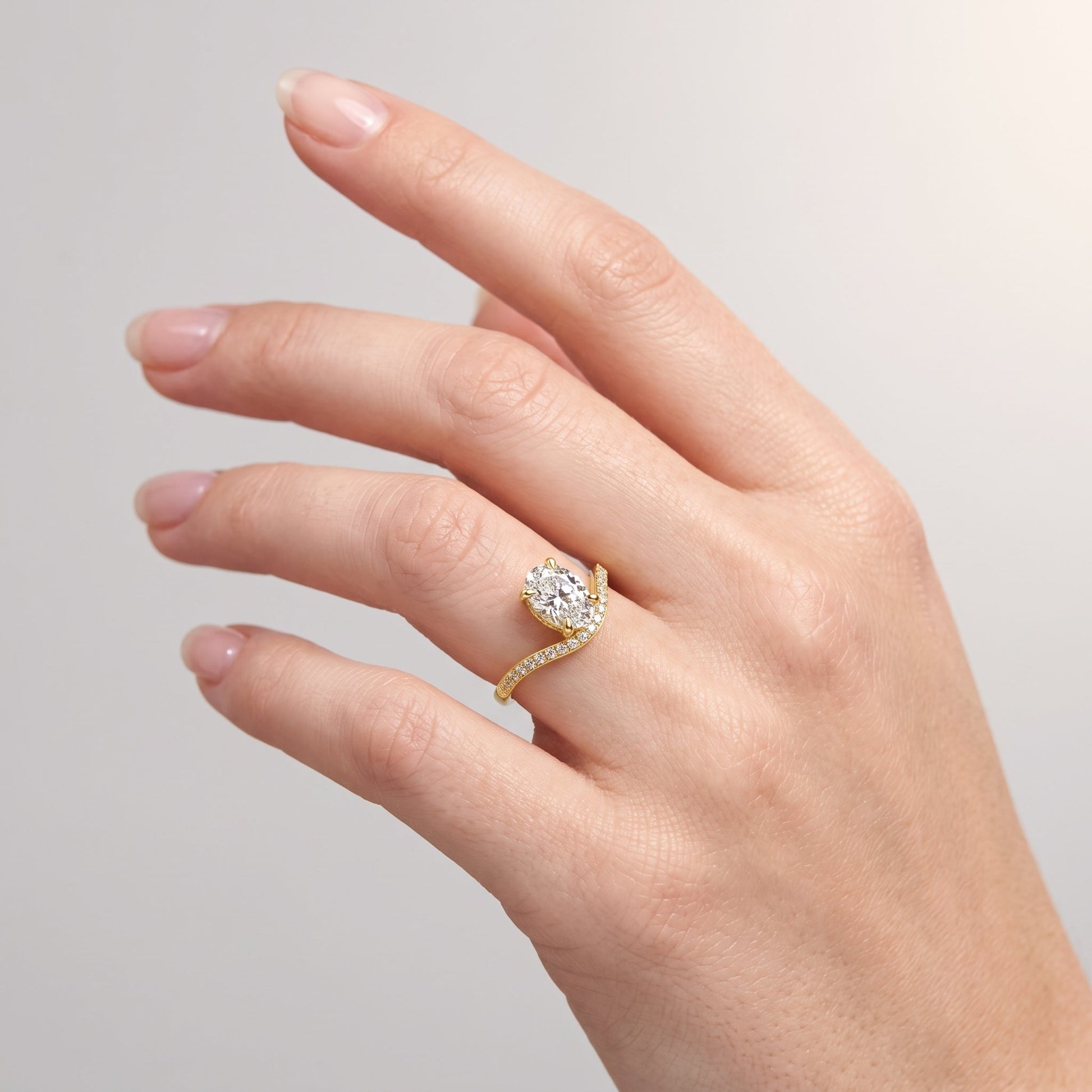 Marquise Swirl Solitaire Engagement Ring – 1 CT Lab Grown Diamond