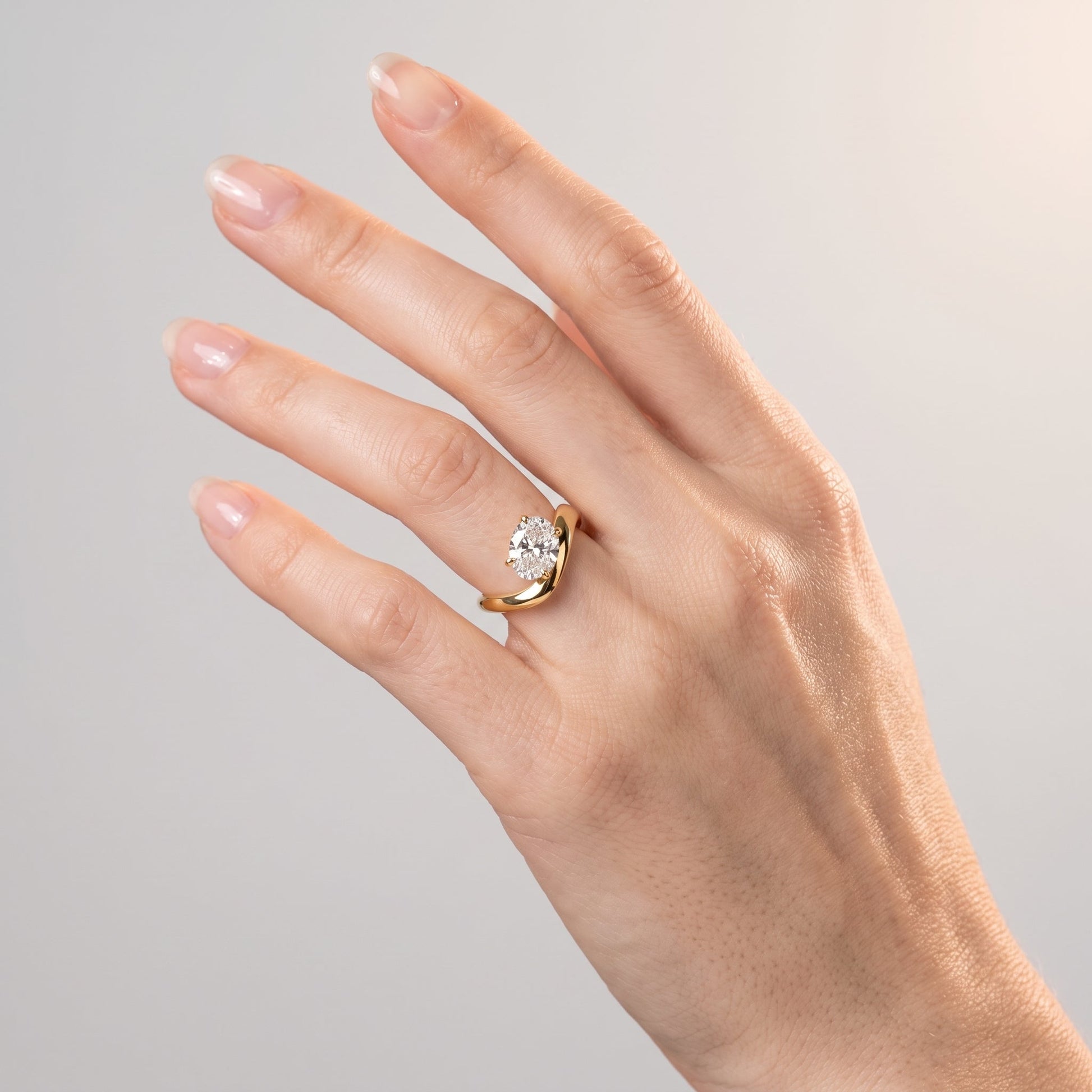 Marquise Swirl Solitaire Engagement Ring – 1 CT Lab Grown Diamond