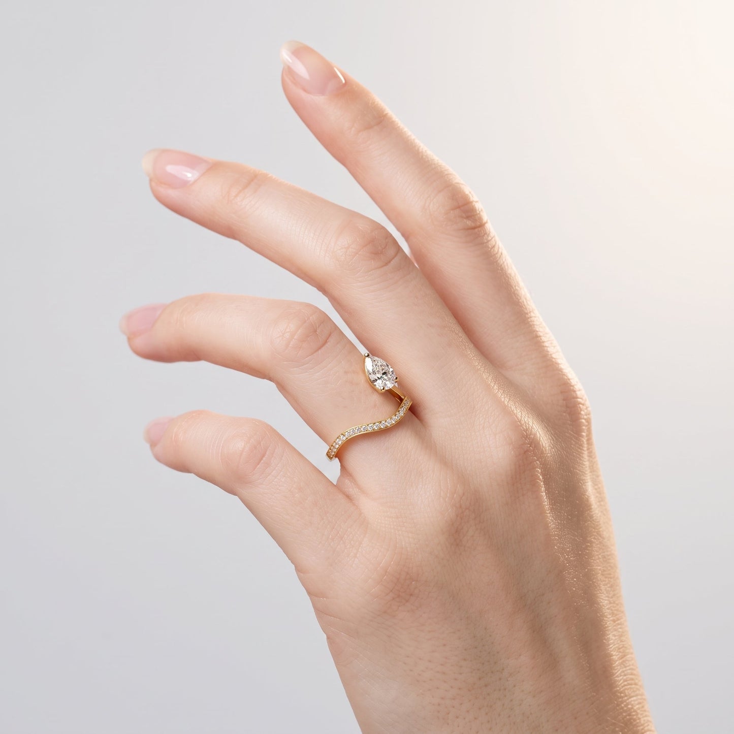Marquise Swirl Solitaire Engagement Ring – 1 CT Lab Grown Diamond