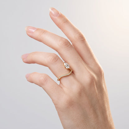 Marquise Swirl Solitaire Engagement Ring – 1 CT Lab Grown Diamond