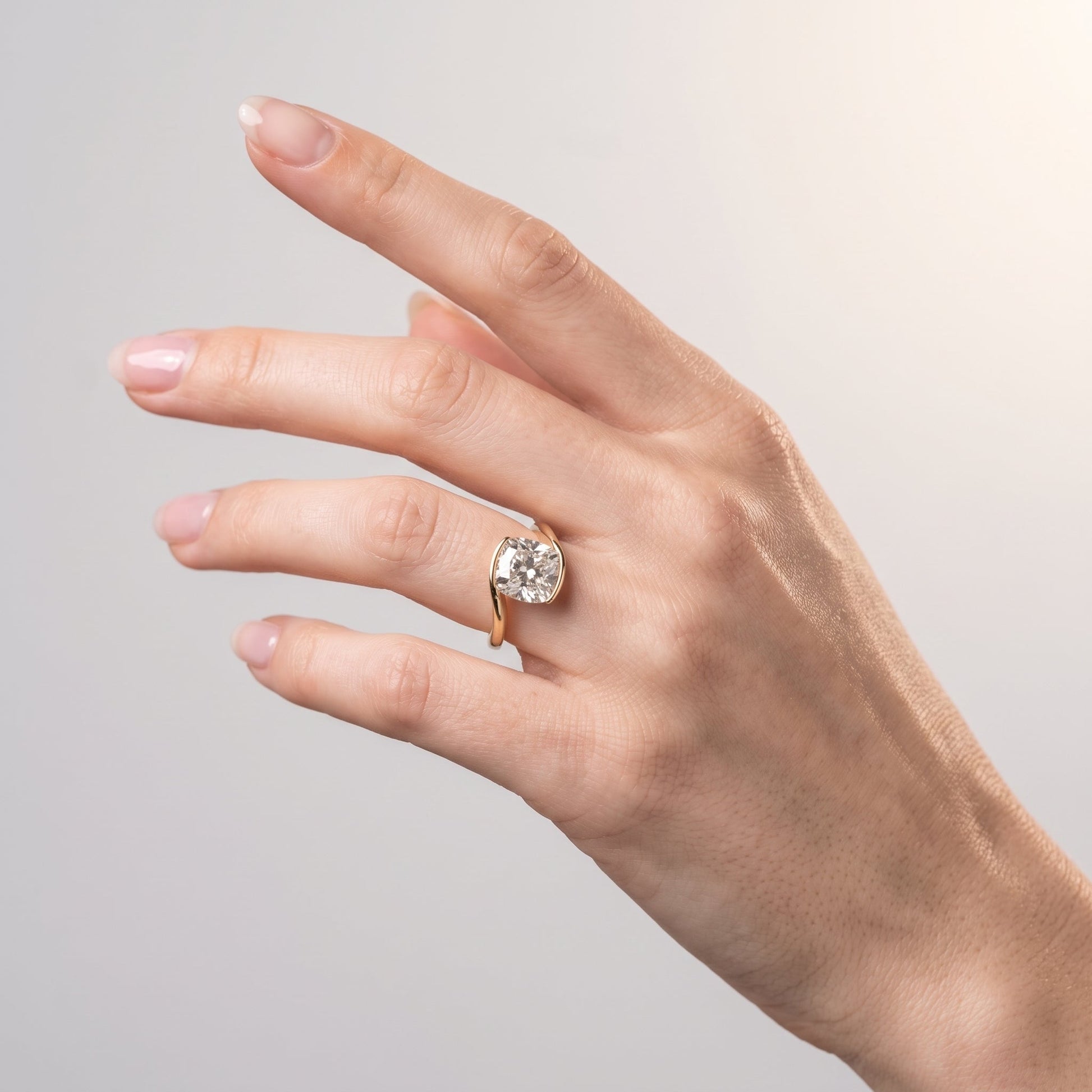 Marquise Swirl Solitaire Engagement Ring – 1 CT Lab Grown Diamond