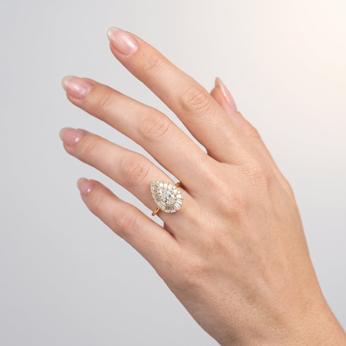 Marquise Swirl Solitaire Engagement Ring – 1 CT Lab Grown Diamond