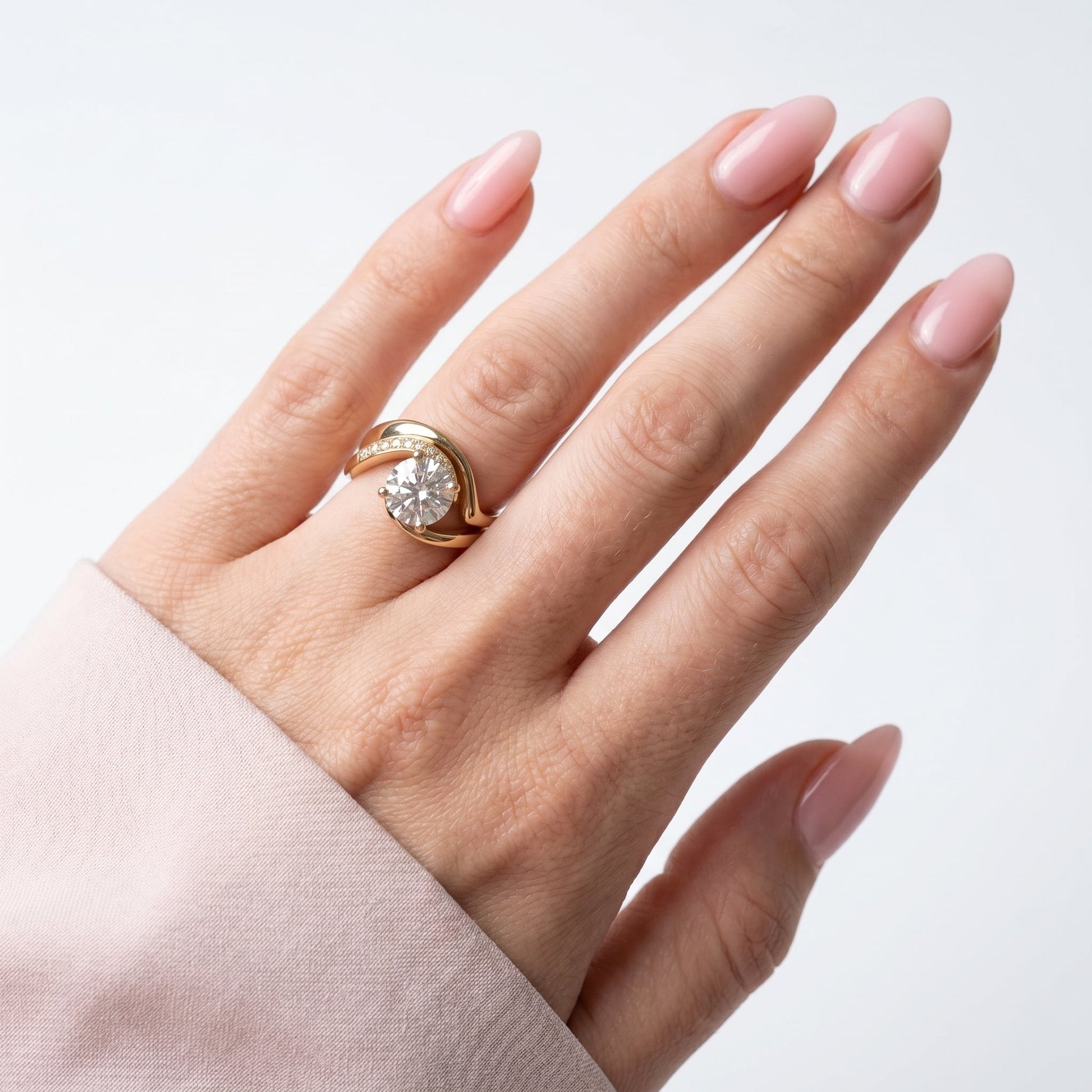 1.0 CT Round Solitaire Moissanite Diamond Bridal Ring Set