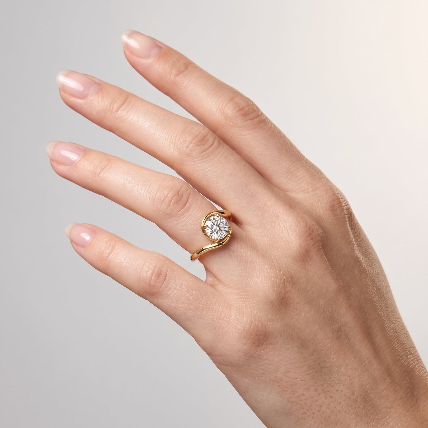 Marquise Swirl Solitaire Engagement Ring – 1 CT Lab Grown Diamond