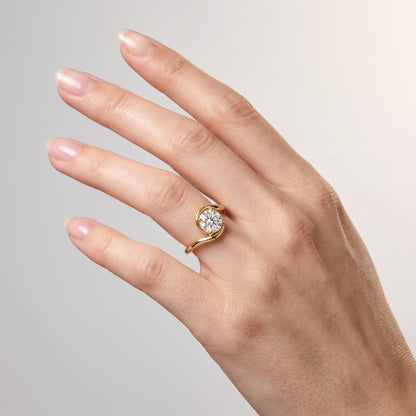 Marquise Swirl Solitaire Engagement Ring – 1 CT Lab Grown Diamond