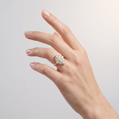 Marquise Swirl Solitaire Engagement Ring – 1 CT Lab Grown Diamond