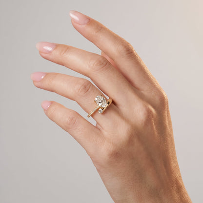 Marquise Swirl Solitaire Engagement Ring – 1 CT Lab Grown Diamond