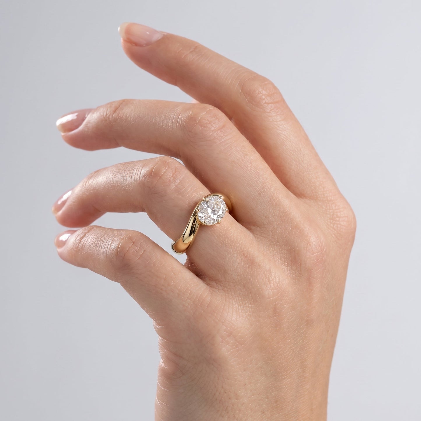 Marquise Swirl Solitaire Engagement Ring – 1 CT Lab Grown Diamond