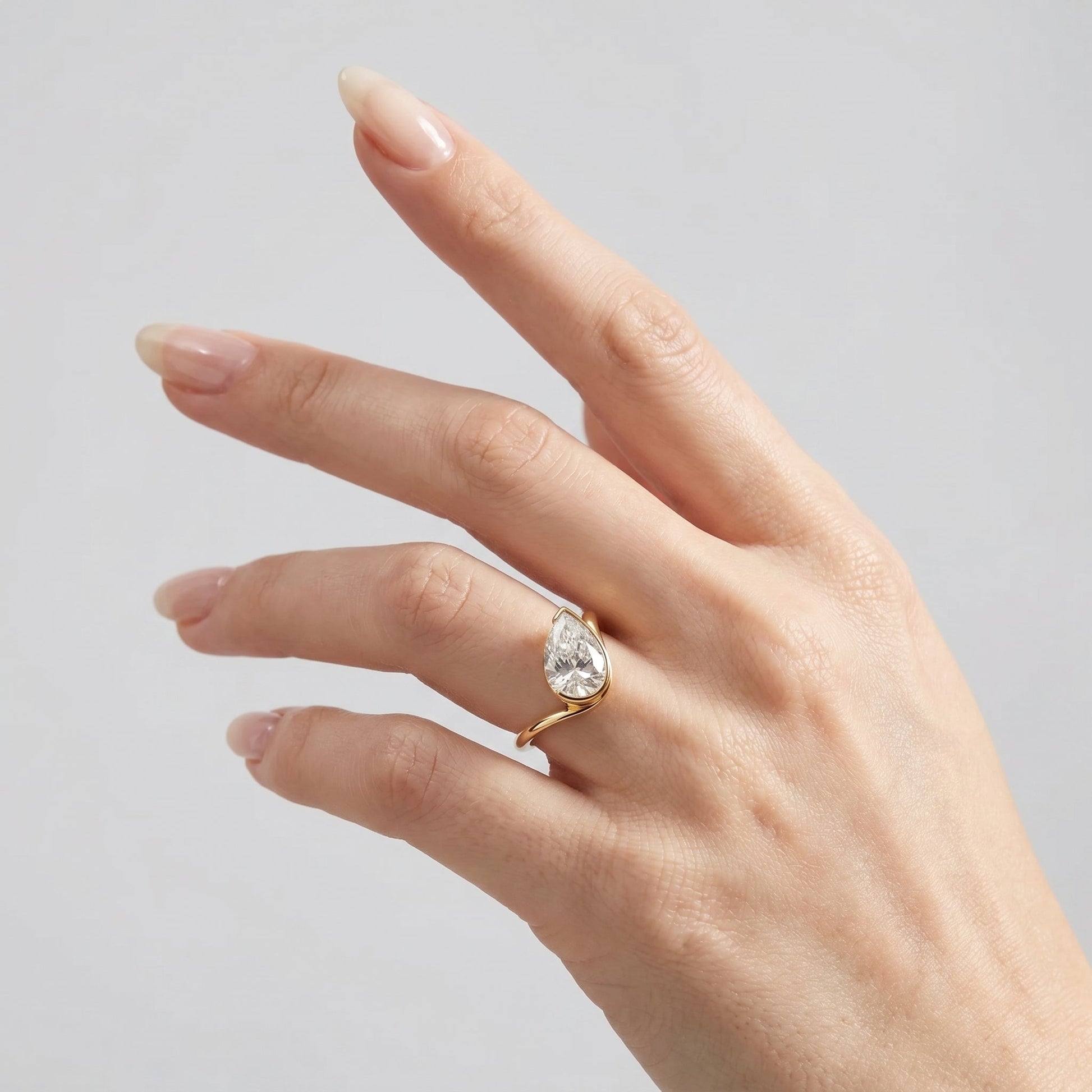 Marquise Swirl Solitaire Engagement Ring – 1 CT Lab Grown Diamond