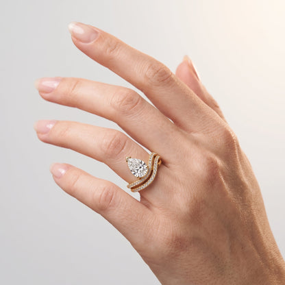 Marquise Swirl Solitaire Engagement Ring – 1 CT Lab Grown Diamond