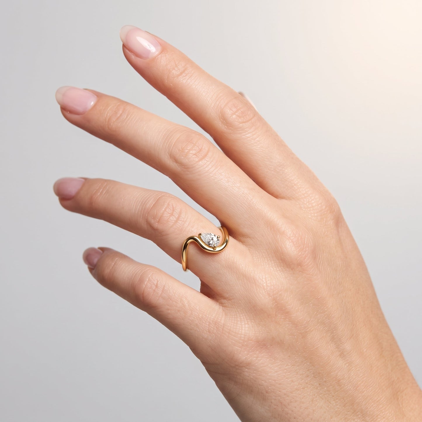 Marquise Swirl Solitaire Engagement Ring – 1 CT Lab Grown Diamond