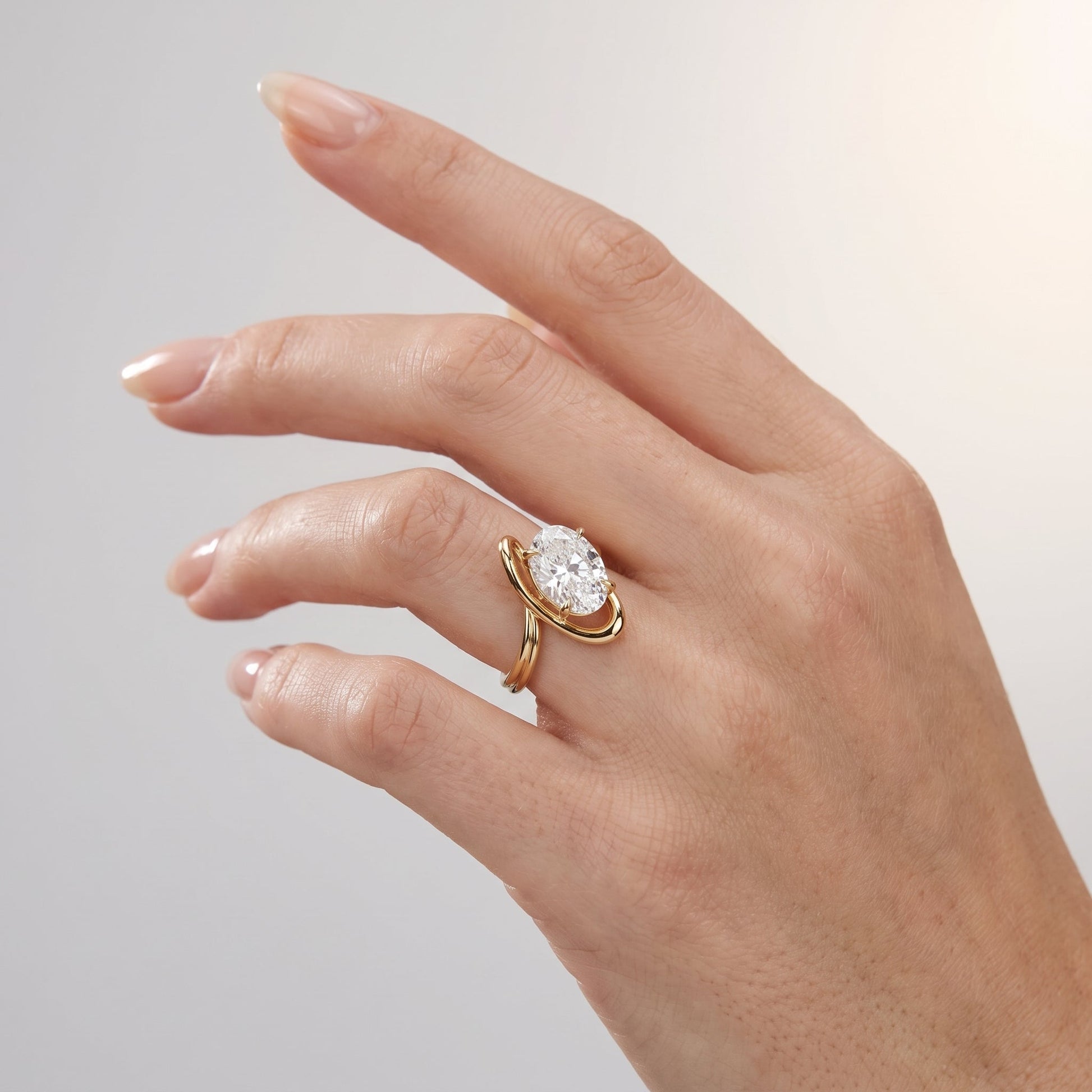 Marquise Swirl Solitaire Engagement Ring – 1 CT Lab Grown Diamond