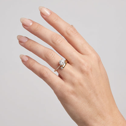 Marquise Swirl Solitaire Engagement Ring – 1 CT Lab Grown Diamond