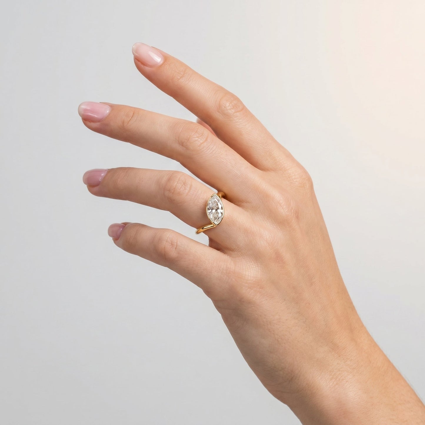 Marquise Swirl Solitaire Engagement Ring – 1 CT Lab Grown Diamond