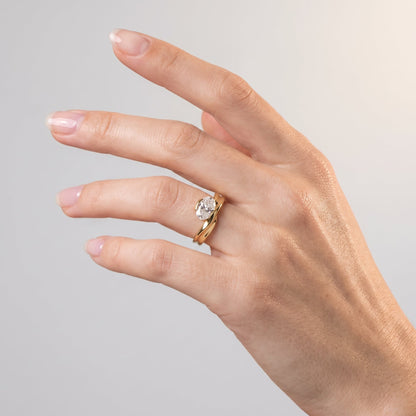Marquise Swirl Solitaire Engagement Ring – 1 CT Lab Grown Diamond