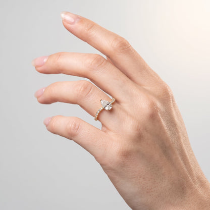 Marquise Swirl Solitaire Engagement Ring – 1 CT Lab Grown Diamond