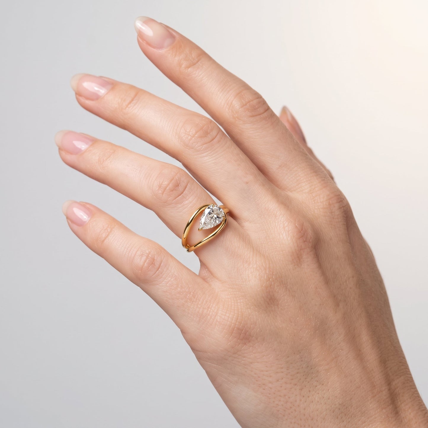 Marquise Swirl Solitaire Engagement Ring – 1 CT Lab Grown Diamond