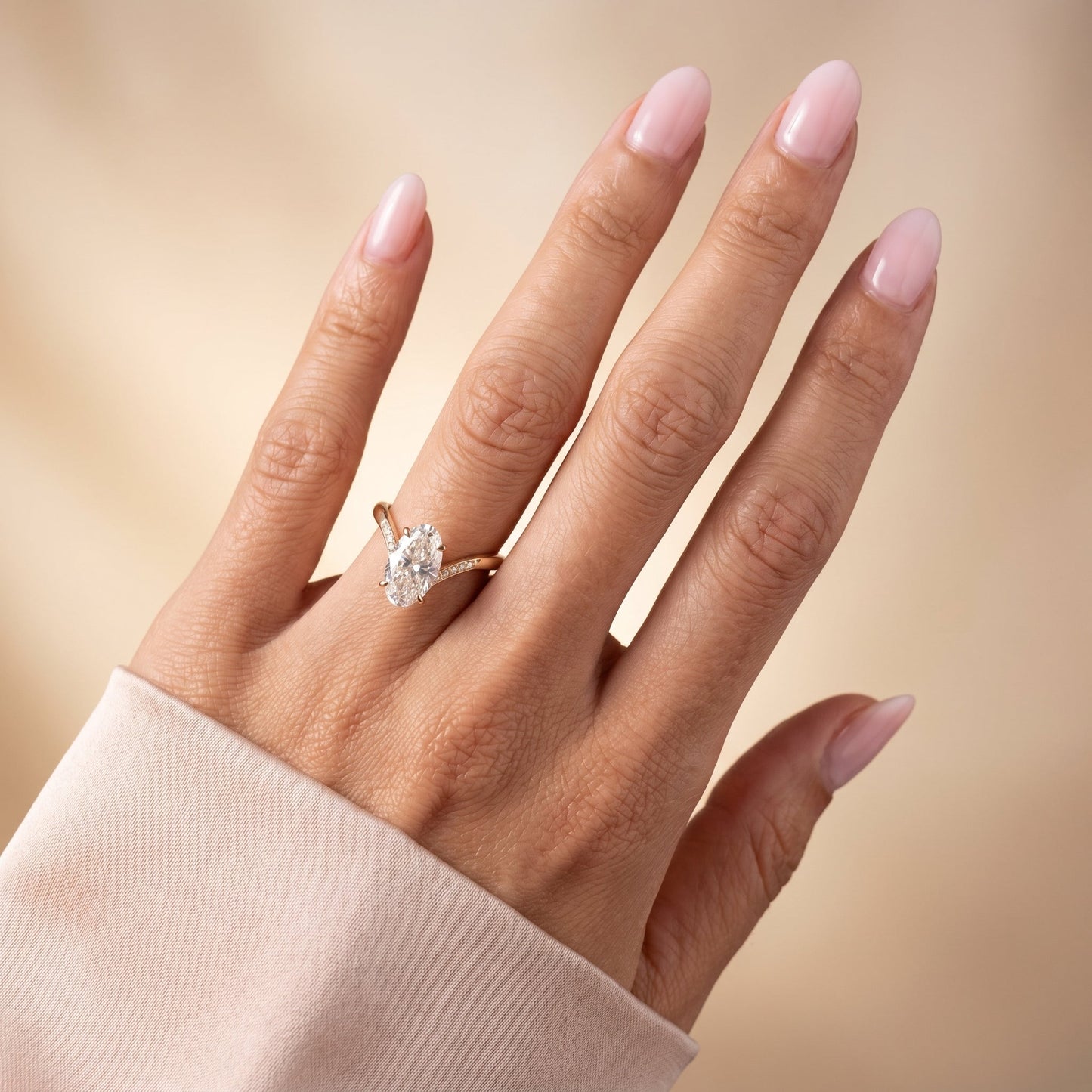 Oval Solitaire Engagement Ring – 2 CT Lab Grown Diamond