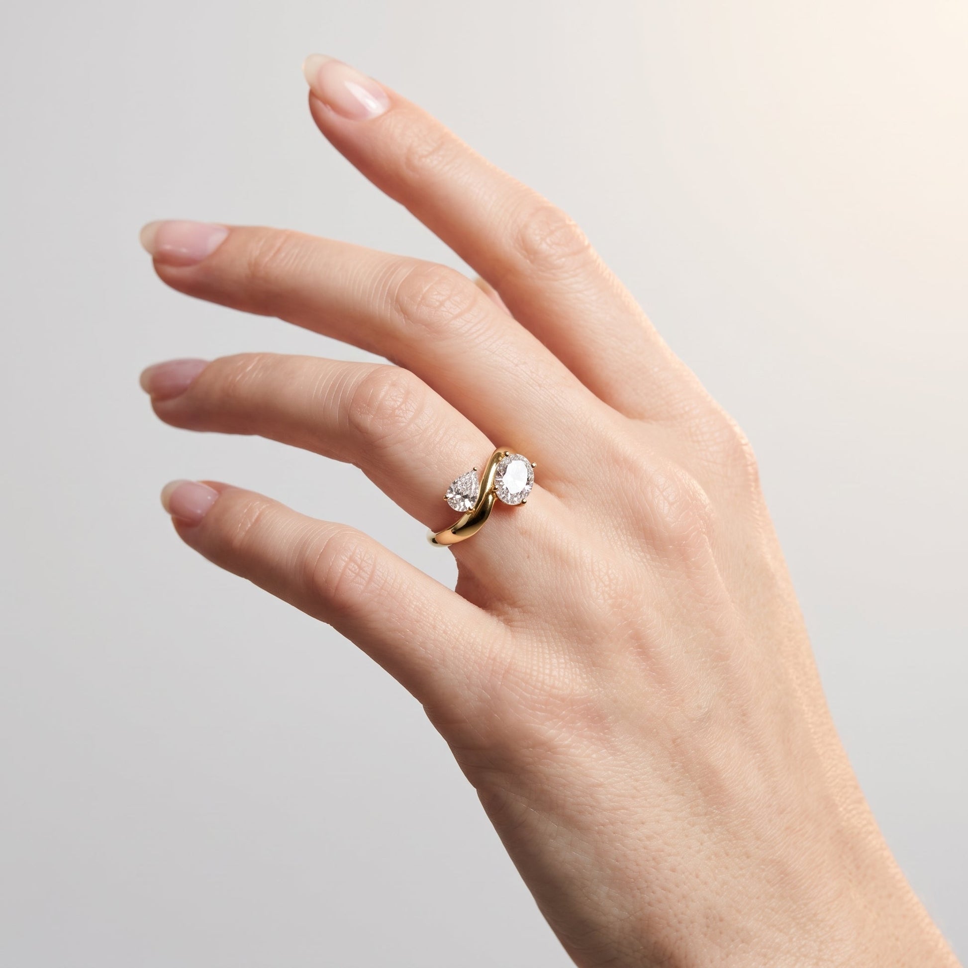 Marquise Swirl Solitaire Engagement Ring – 1 CT Lab Grown Diamond